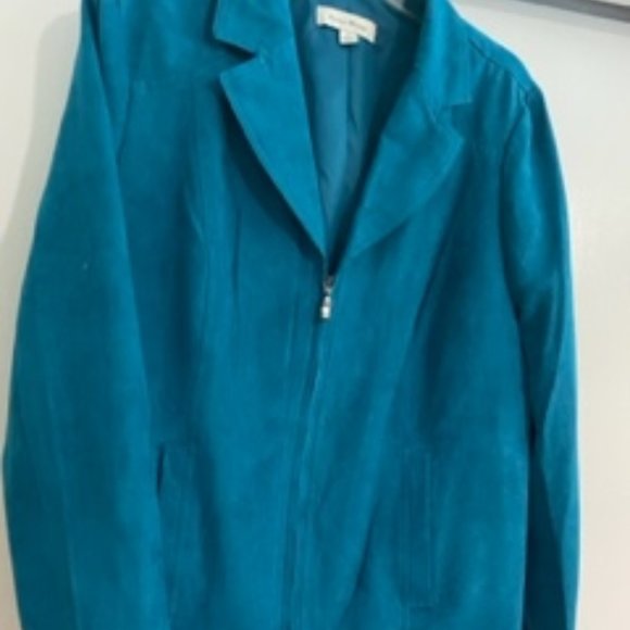 Blue Suede Like Jacket - Picture 1 of 4